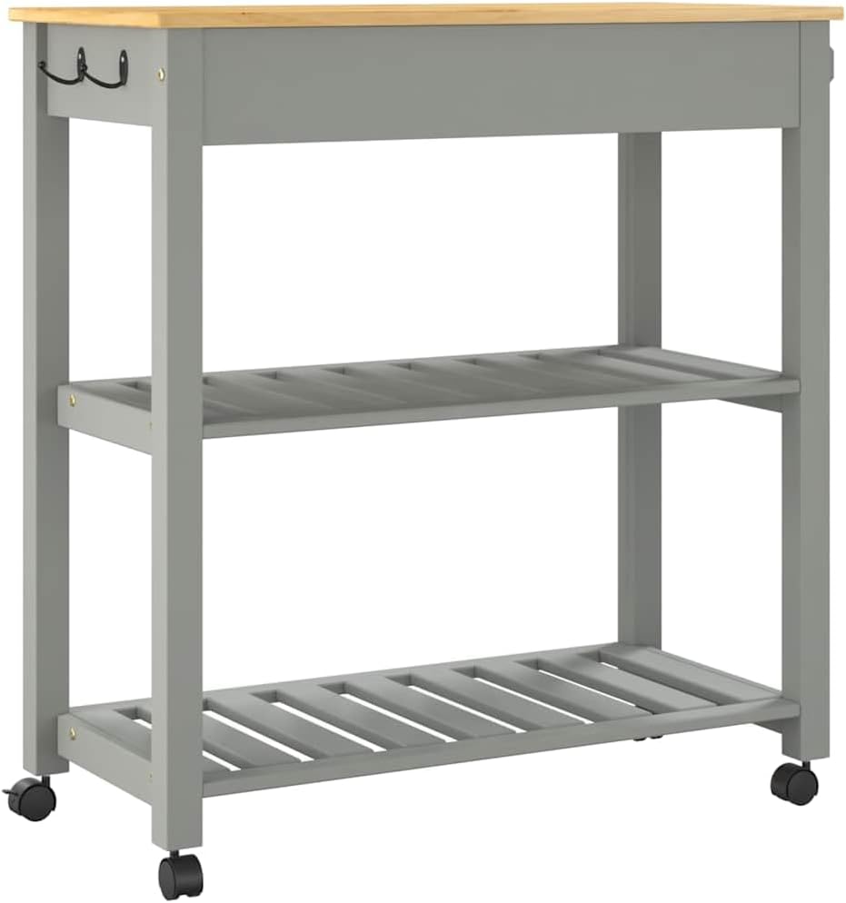 vidaXL Küchenwagen, Servierwagen mit viel Stauraum, Beistellwagen für Küche Wohnzimmer Badezimmer, T