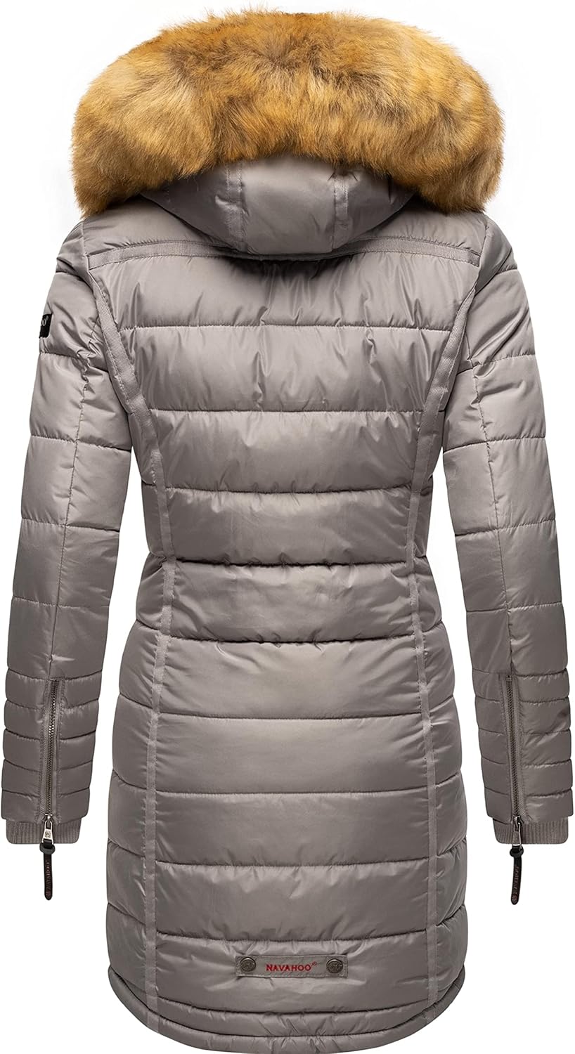 Navahoo Damen Warmer Winter Steppmantel Papaya XS-XXL S Zinc Grey, S Zinc Grey