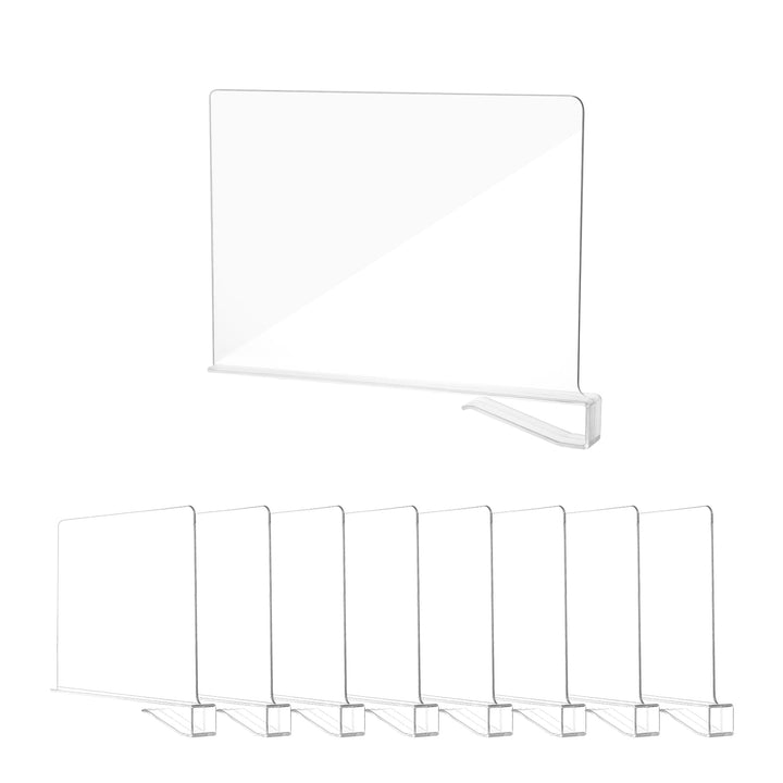 8 Stück Transparente Acryl-Regaltrenner - Multifunktionaler Shelf Divider, 30×20cm, Multifunktionale