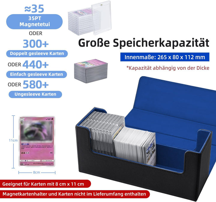 Card Deck Box for MTG, Gathering Kartenbox für 580+ Ungesleevte Karten/ 35pt /130pt Sammelkarten Hül