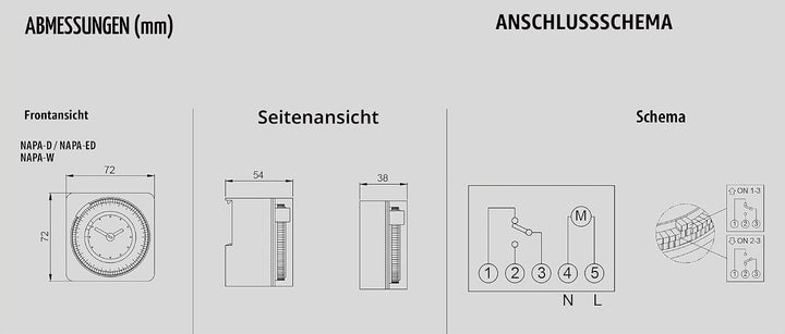 Vemer ve049300 Zeitschalter elektromechanisch napa-ed, Wand oder Panel, hellgrau