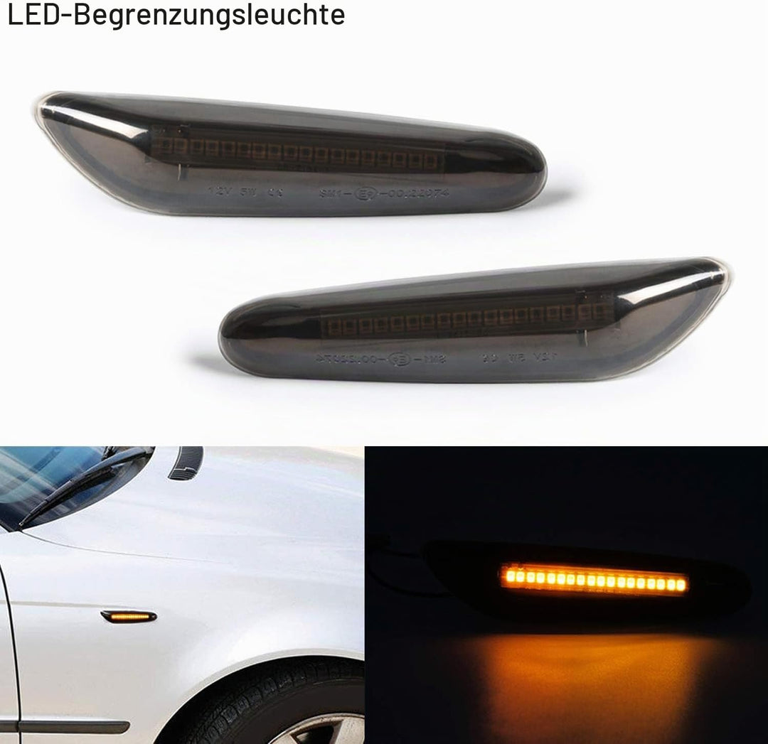 LLCTOOLS SLPRO LED Blinker Schwarz Smoke, Paar