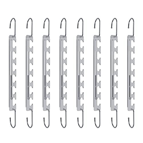 Sindax Kleiderbügel Platzsparend Teleskop, 6 auf 9 Löcher Metall-Kleiderbügel Sehr Stark rutschfest