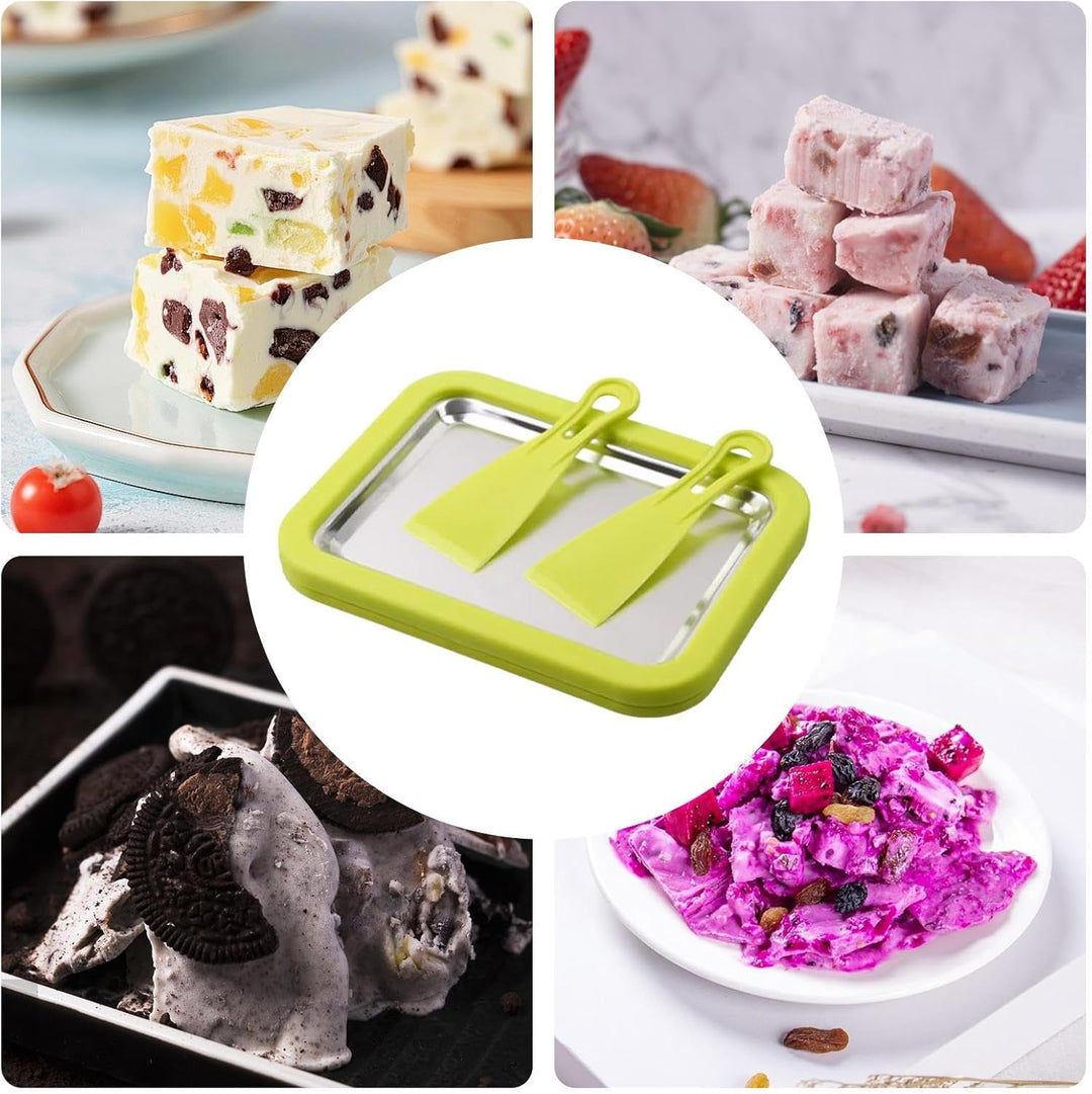 Eiscreme-Rollmaschine mit 2 Schabern, 26 x 21 cm, gefrierbar, für sofortige DIY-Eiscreme, Rollen, fü