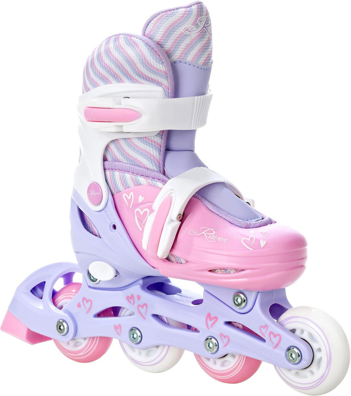 RAVEN 4in1 Inline Skates Triskates Rollschuhe Schlittschuhe Inliner für Kinder Mädchen verstellbar G