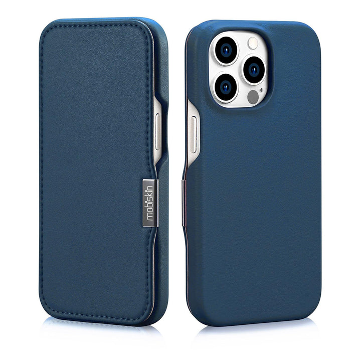 Mobiskin Hülle für iPhone 15 PRO (6,1 Zoll), Handyhülle mit Leder, Case kompatibel mit MagSafe, Schu