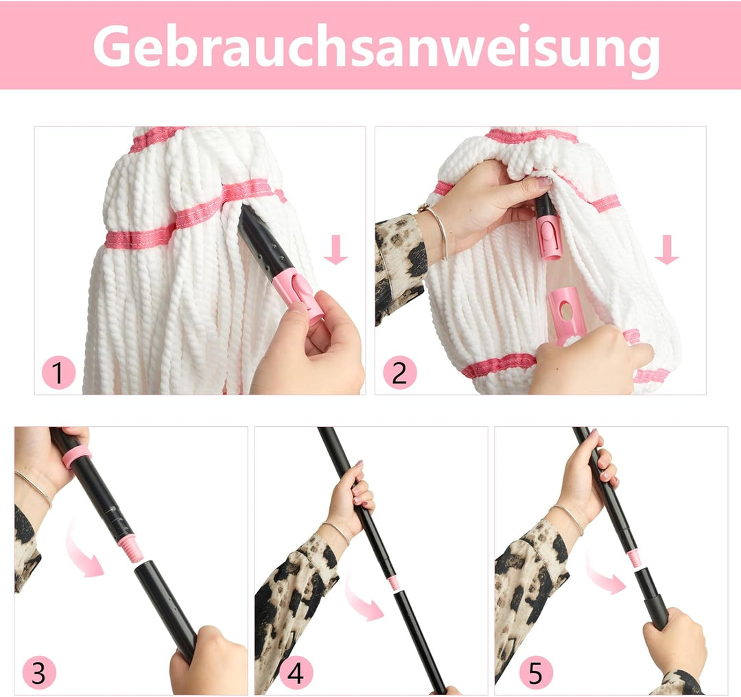 Bodenwischer mit Auswringfunktion,Wischmopp mit Aussergewöhnlicher Saugkraft,Wischer Boden Fliesenwi