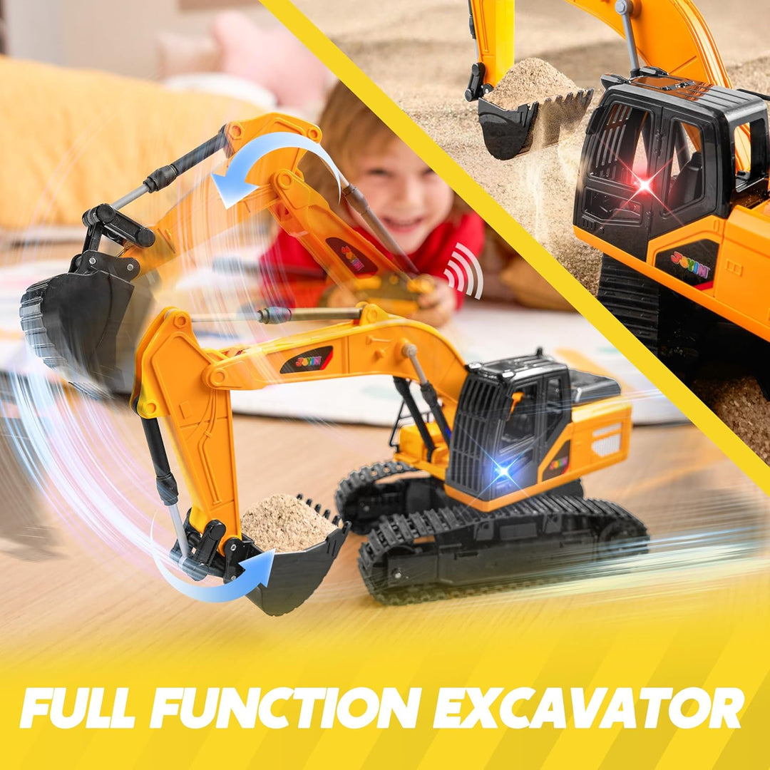 JOYIN Ferngesteuertes Bagger Spielzeug für ab 3 4 5 6 7 8 9 Jahren Junge, 2,4 GHz Bagger RC Spielzeu