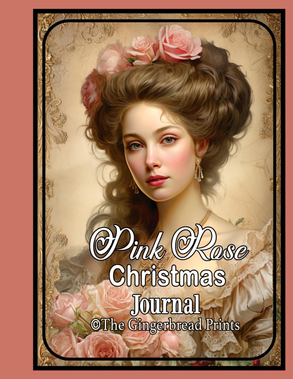 Pink Rose Christmas Journal - Journal Pages, Ephemera, Pockets, Cards, Background designs, for scrap