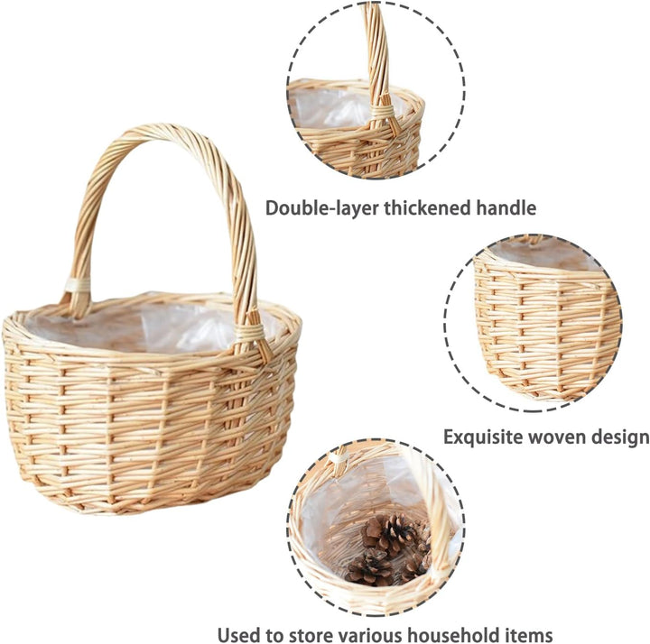 Osterkörbchen Kinder, Weidenkorb Osterkorb Mit Henkel, Geflochtener Korb, Korb Mit Henkel, Weidenkör