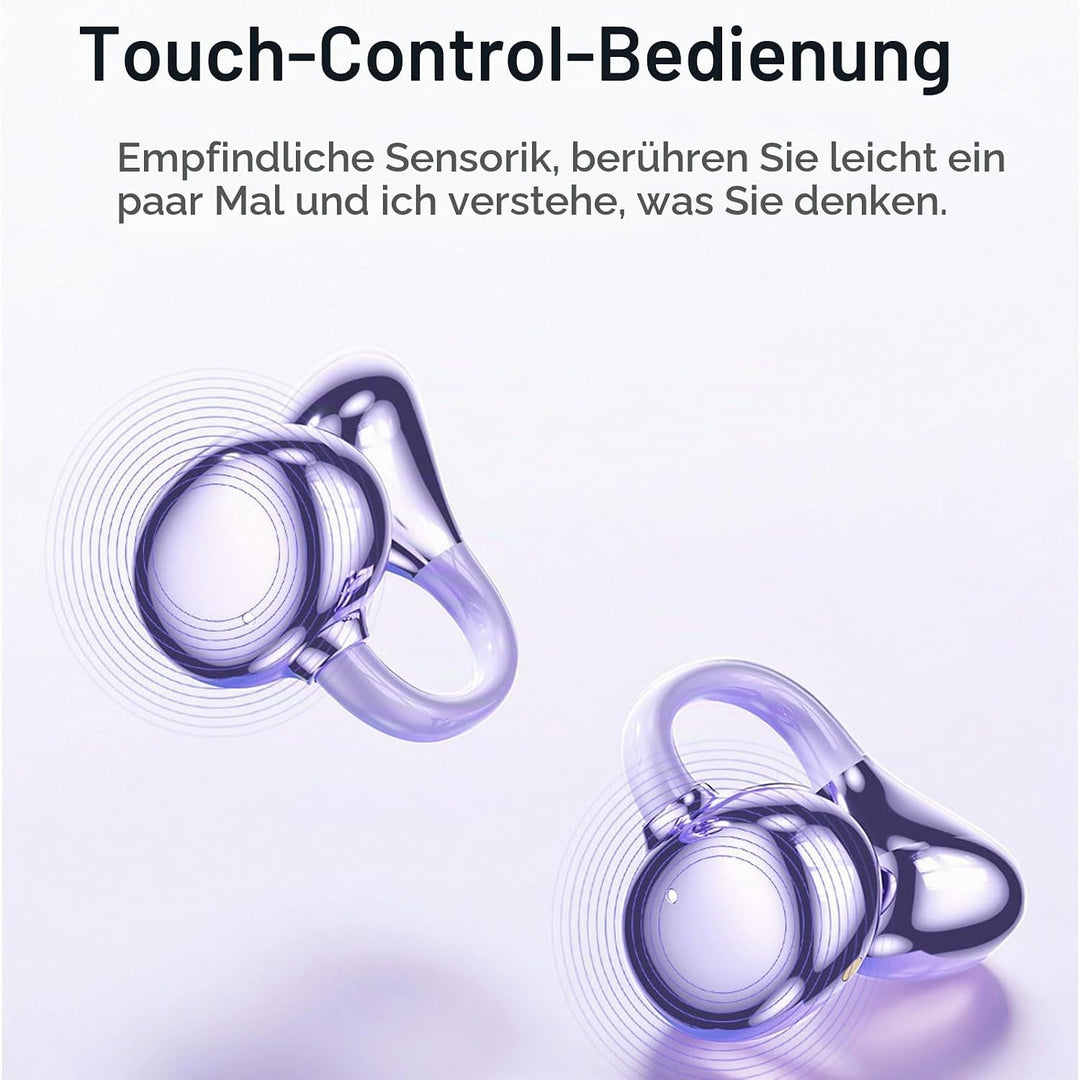 Open Ear Kopfhörer Bluetooth 6.0 Clip On Ohrhörer IPX5 für Sport | Wasserfes Sport Clip Kopfhörer, 8