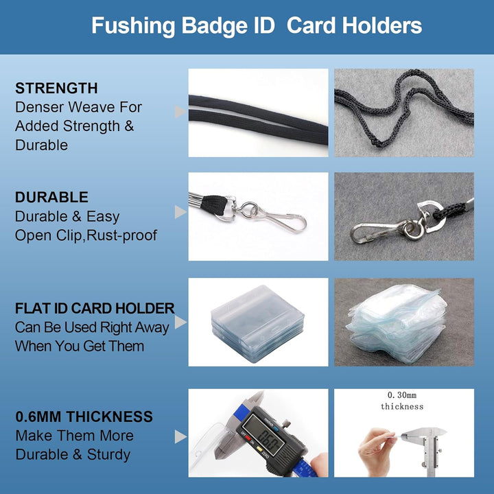 Ausweishülle Mit Band - Fushing 30 Stück Lanyard Kartenhalter Namensschilder Lanyard Namensschilder