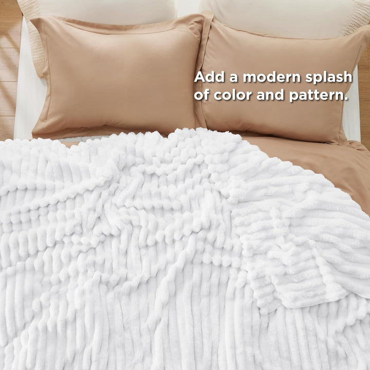 BEDSURE Kuscheldecke für Zimmer Deko - Wolldecke & Fleecedecke, Sofadecke, Weiche Warme Grobe Kordde