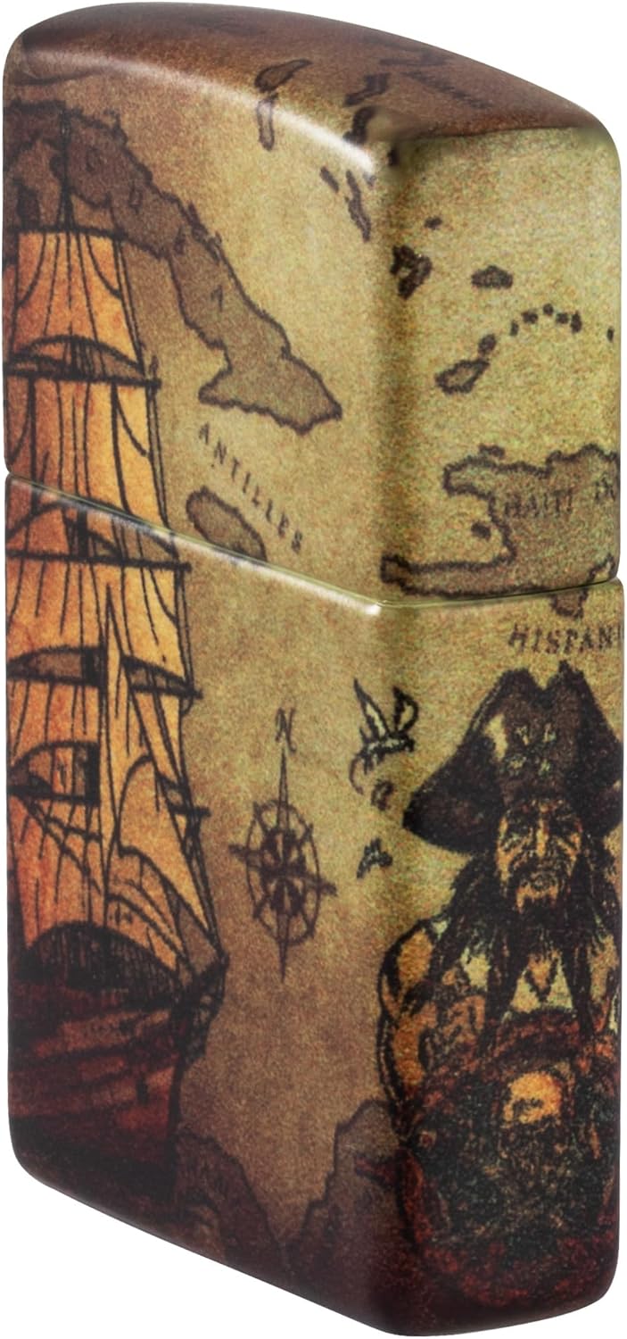 ZIPPO – Sturmfeuerzeug, Pirate Ship, 540° Color Image, White Matte, nachfüllbar, in hochwertiger Ges