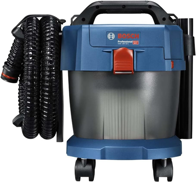 Bosch Professional 18V System Industriestaubsauger Gas 18V-10 L (ohne Akku, 1,6 m Schlauch, 3 Verlän