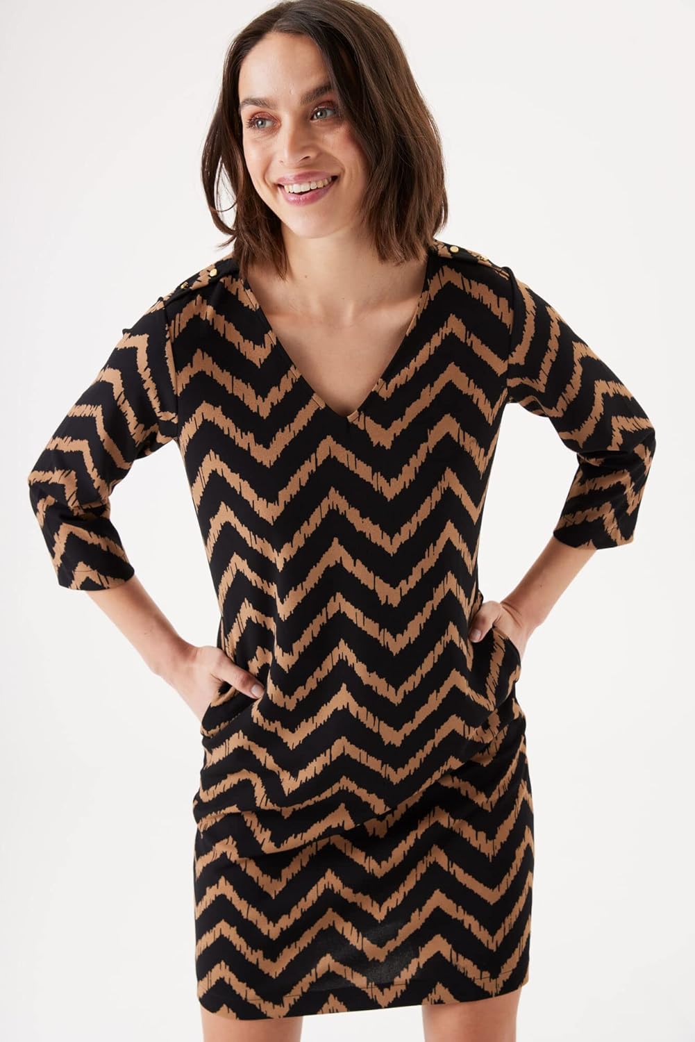 GARCIA Damen Dress Kleid XS Golden Brown, XS Golden Brown