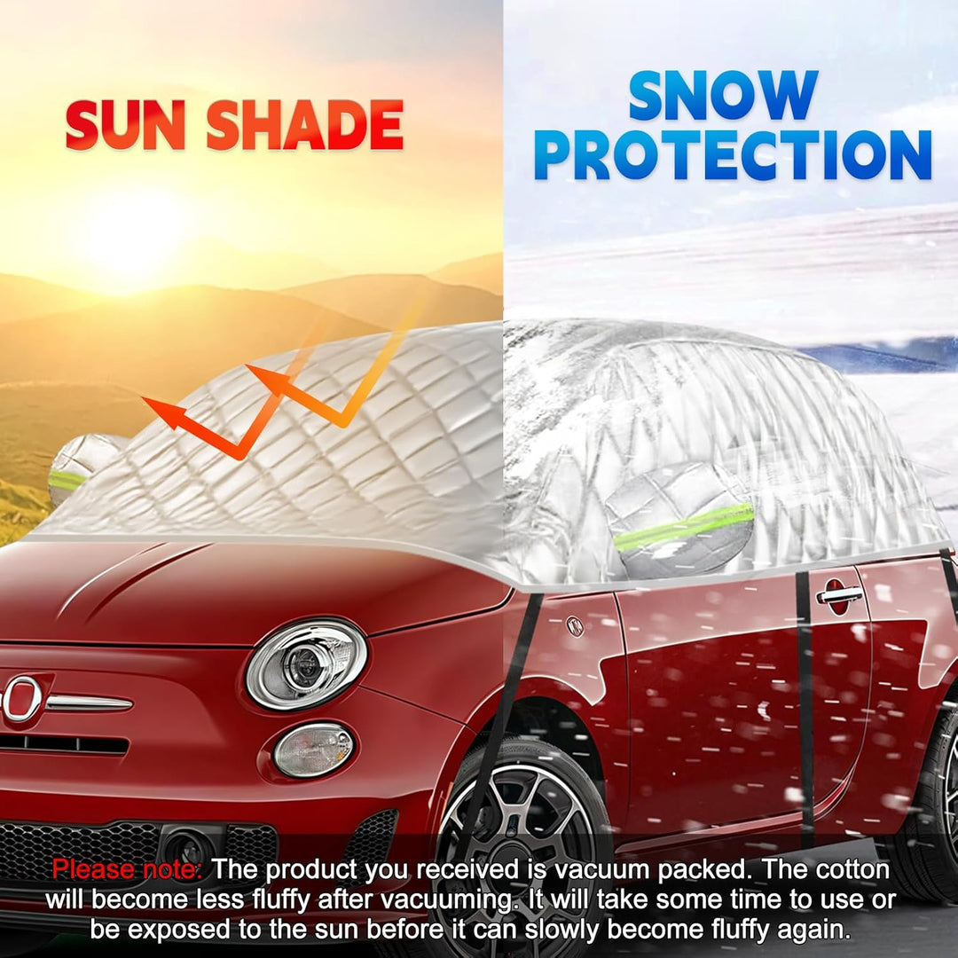 Hagelsichere Autoabdeckung Winter Passend für FIAT 500 2007-2025, Auto Halbgarage Abdeckplane Wasser