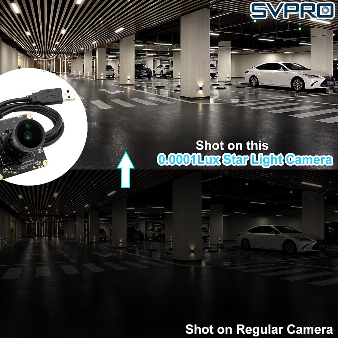 Svpro 1080P Low Light USB-Kameramodul, 0,0001 Lux Starlight-Webcam-Board, M16-Objektiv, F1,0, 110 Gr