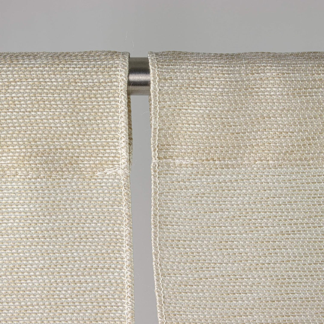 Decocompany Home Design Mini Flächenvorhang Set beige weiss 2280-13 | 3 Teile | Scheibengardine Gesa