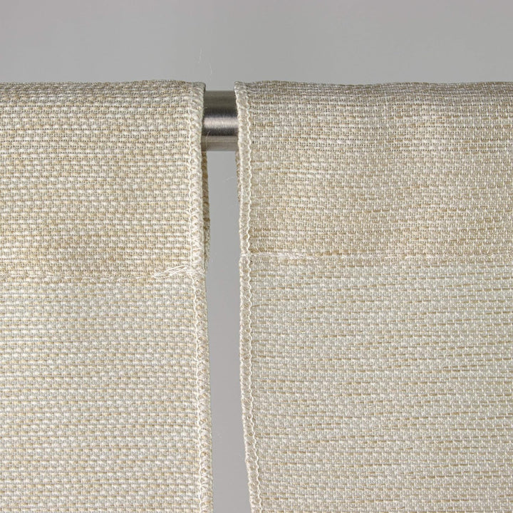 Decocompany Home Design Mini Flächenvorhang Set beige weiss 2280-13 | 3 Teile | Scheibengardine Gesa