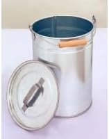 Ascheneimer mit Deckel verzinkt - 14 Liter