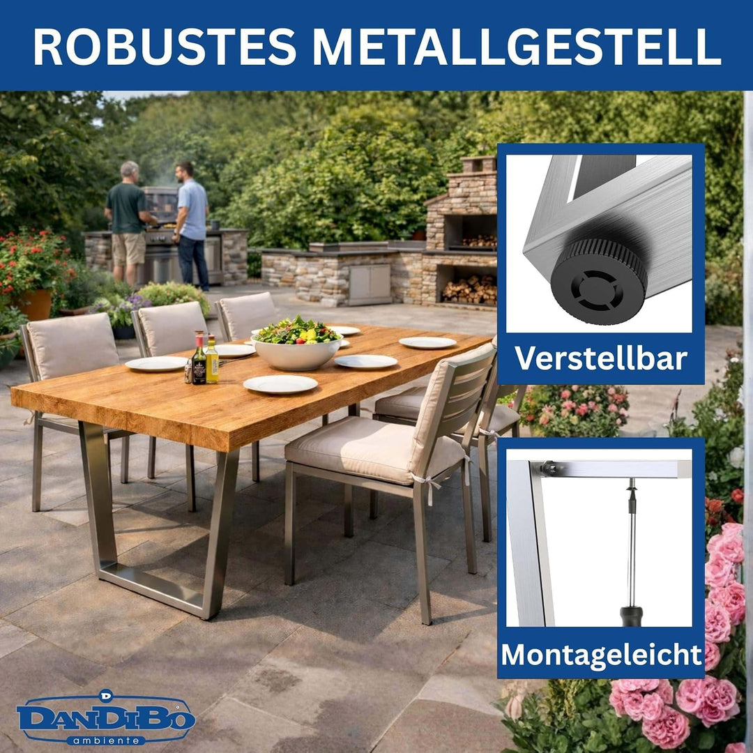 DanDiBo 2X Tischbeine Edelstahl 72 x 72 cm Tischgestell Höhenverstellbar 96679 Tischfüsse Möbelfüsse