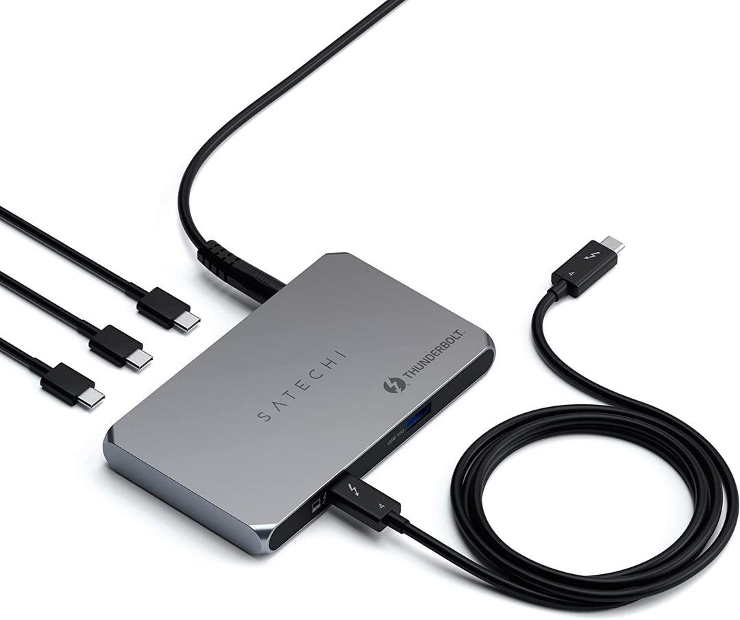 SATECHI Thunderbolt 4 Slim Hub 5-in-1 Dock, 60W USB-C Stromversorgung, 8K- oder Dual 4K Display, 3X