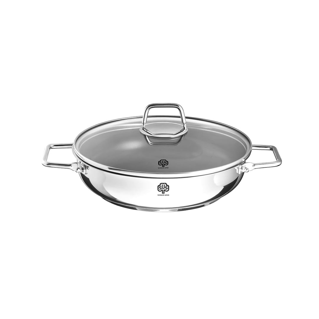 Schulte-Ufer beschichtete Schmorpfanne Wega aus Edelstahl mit einem Durchmesser von 26cm, 64056-965-