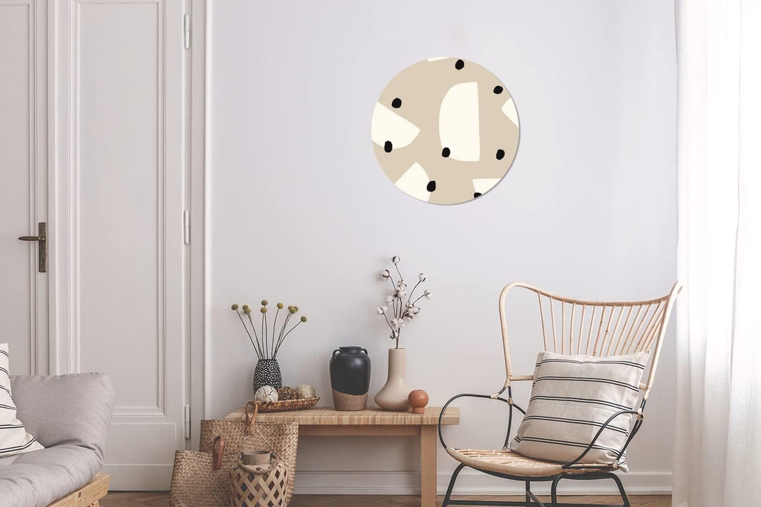 MuchoWow Wandbild Rund Wanddeko Deko Wohnzimmer Bilder 30x30 cm Pastell - Abstrakt - Design, 30x30 c