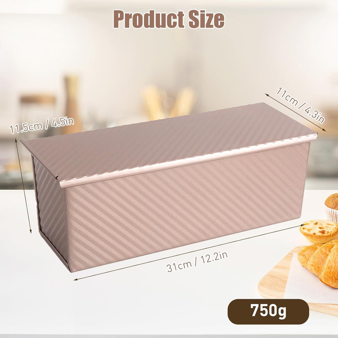 Toastbrot Backform mit Deckel 1000g, Brotbackform mit Deckel Antihaft Brotbackformen Kohlenstoffstah