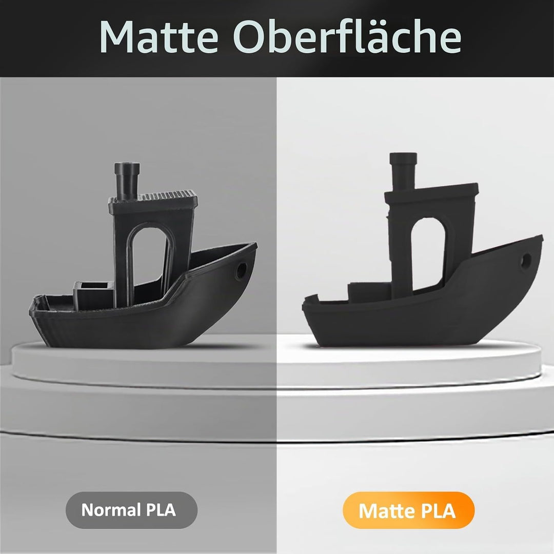 ERYONE Matte PLA 3D Drucker Filament 1.75mm, Massgenauigkeit +/- 0.03 mm, 1 kg 1 Spule, Matte Schwar
