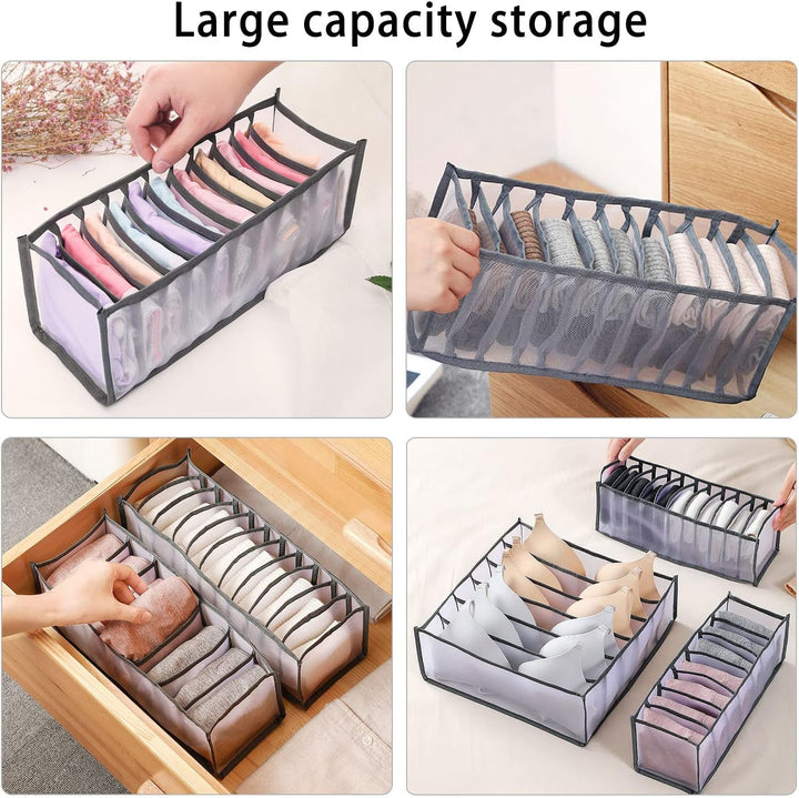 6 Stück Unterwäsche Schubladen Organizer Set, Schubladen Schrank Organizer Faltbar für Socken, Unter