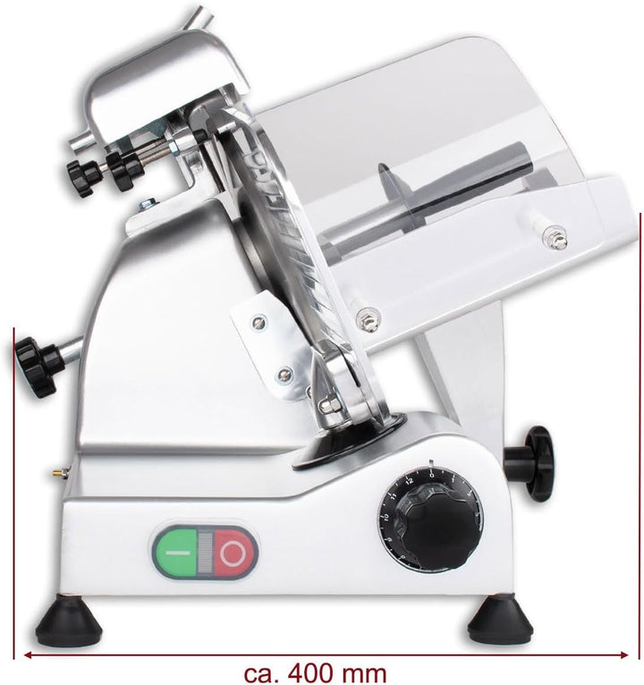 Beeketal 'Profi 220' Aufschnittmaschine mit Ø 220 mm Spezialmesser (glatte Schneide), Schnittstärke