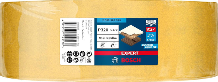 Bosch Professional 1x Expert C470 Schleifpapierrolle (für Hartholz, Farbe auf Holz, Breite 93 mm, Lä