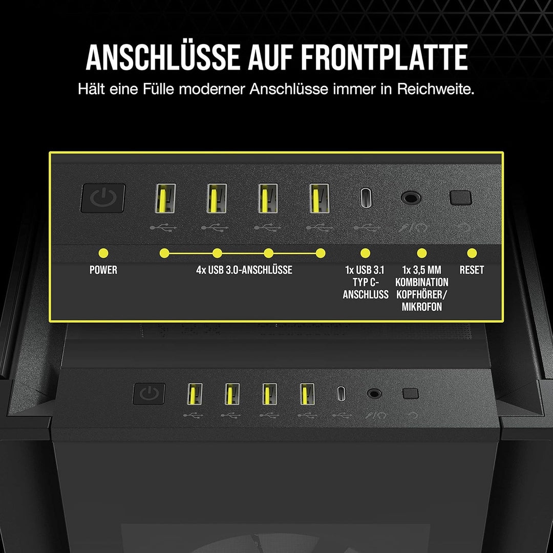 Corsair iCUE 7000X RGB Full-Tower-ATX-PC-Gehäuse (Drei Scheiben aus Gehärtetem Glas, Vier 140-mm-RGB