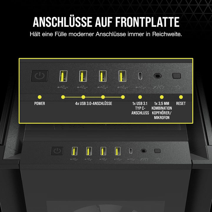 Corsair iCUE 7000X RGB Full-Tower-ATX-PC-Gehäuse (Drei Scheiben aus Gehärtetem Glas, Vier 140-mm-RGB