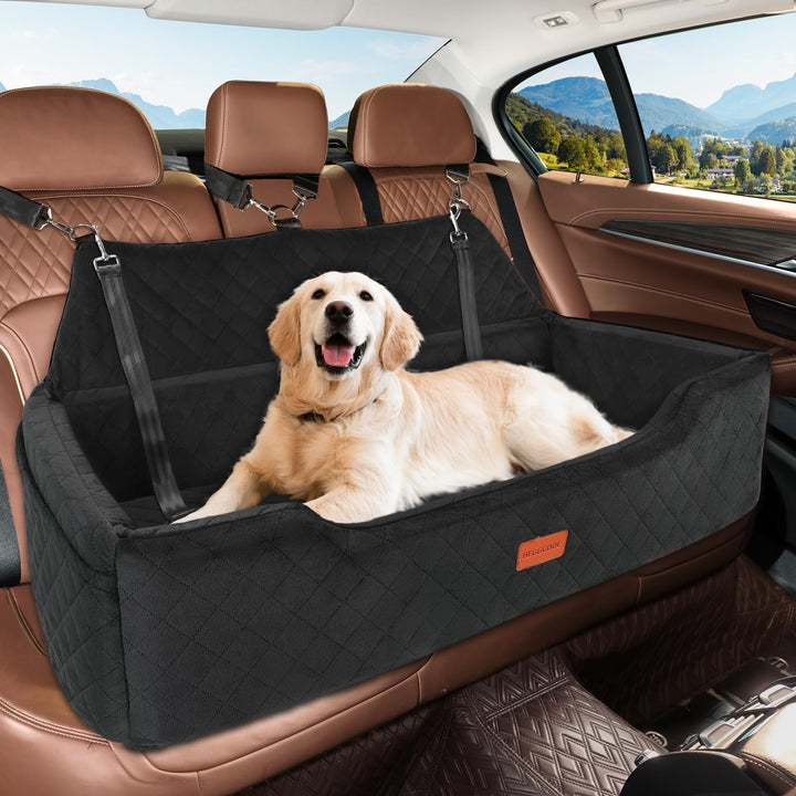 Hunde Autositz für Grosse Hunde unter 100 lbs, Waschbares Hundesitz Auto für 2 Mittlere, Abnehmbar A