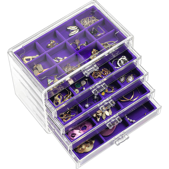 ProCase Acryl Schmuck Organizer Schmuckschatulle für Damen Durchsichtige Schmuckaufbewahrung Schmuck