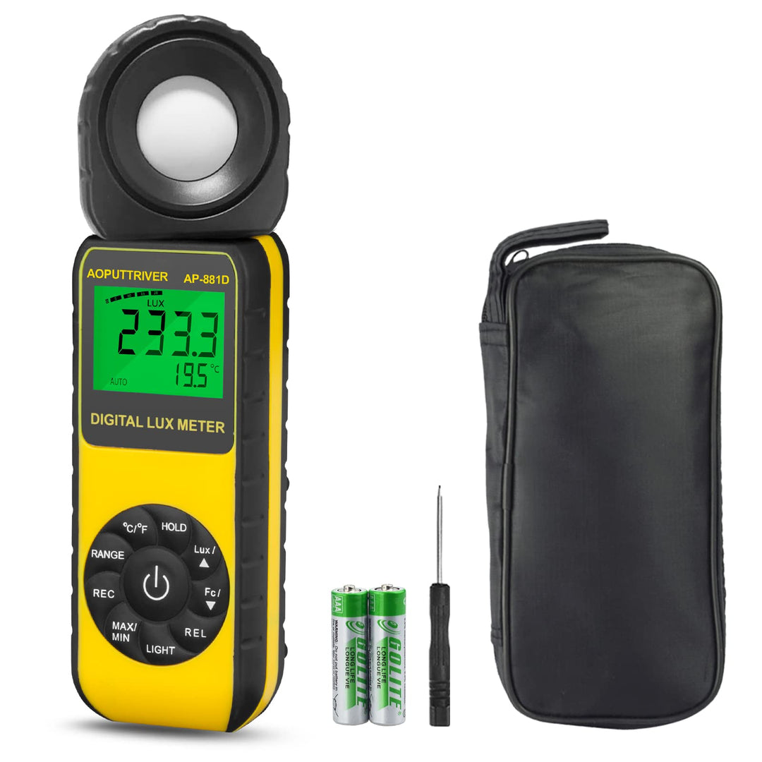 AOPUTTRIVER Digital Luxmeter, Belichtungsmesser, Tragbare Photometer AP-881D Lichtmesser mit Bereich
