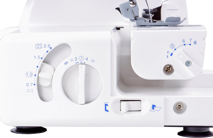 Gritzner 788 Overlock mit LED Licht + 5 praktische Nähfüsse aus dem Sonderzubehör + Abfallbehälter +