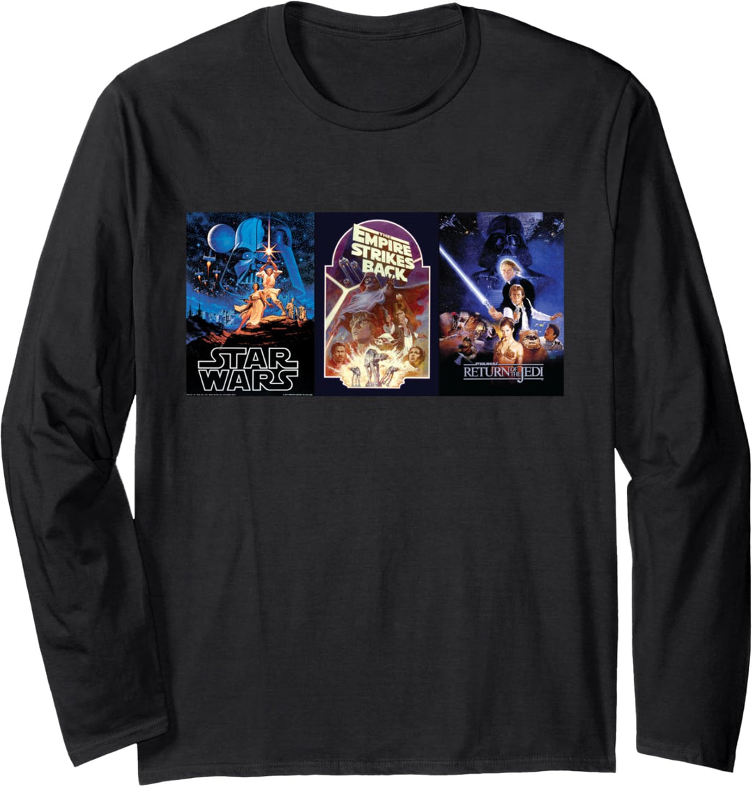 Star Wars Original Trilogy Retro Movie Poster Langarmshirt