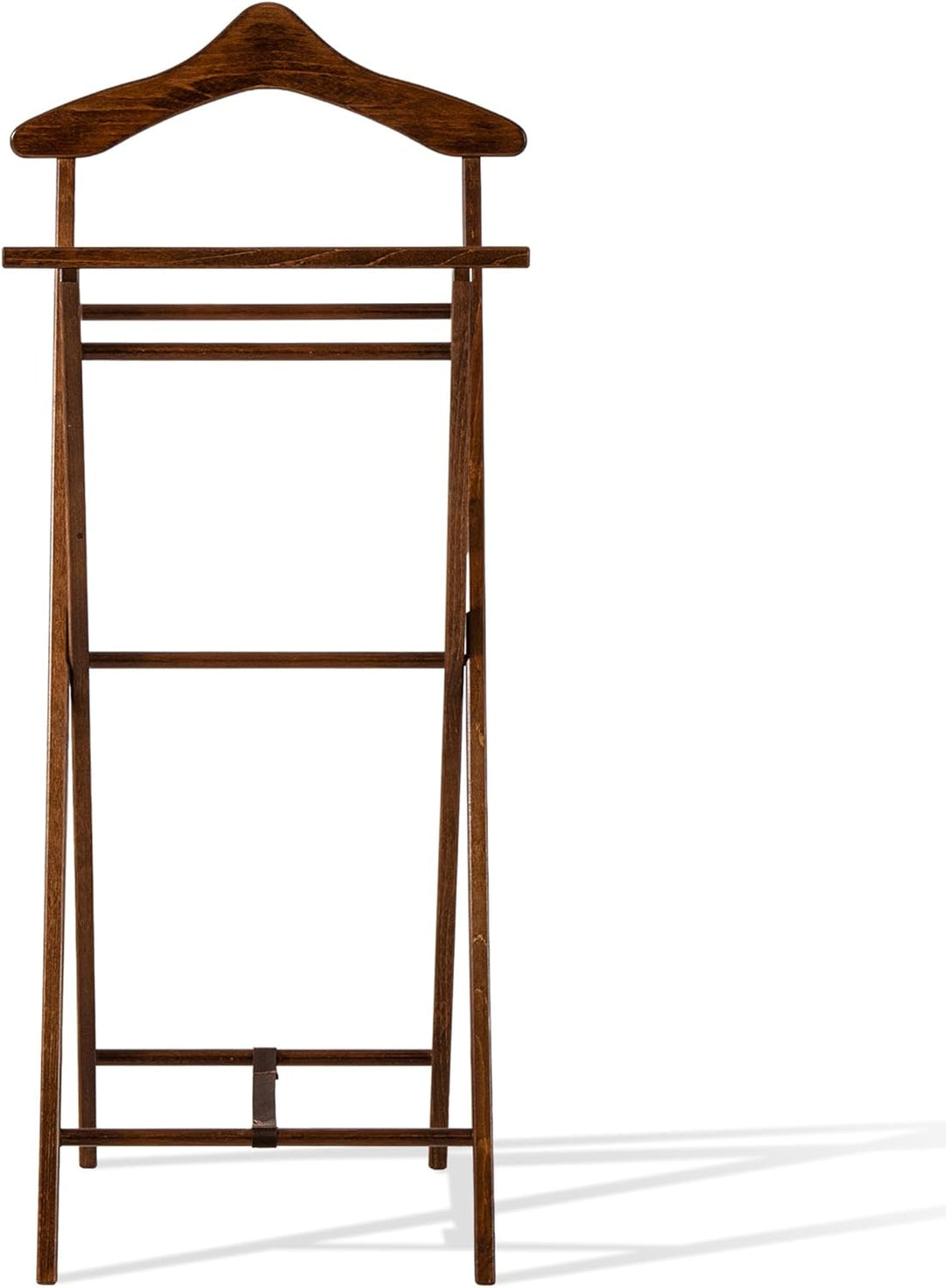 konsimo klappbarer Herrendiener – Kleiderständer aus Massivholz, für Jacken, Hosen, Gürtel und Krawa