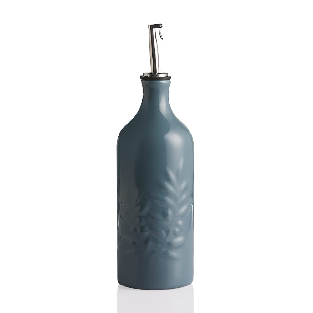 Sweejar Home Keramische Olivenölspenderflasche, 570ml Relief Opaque Oil Cruet schützt Öl, um Oxidati