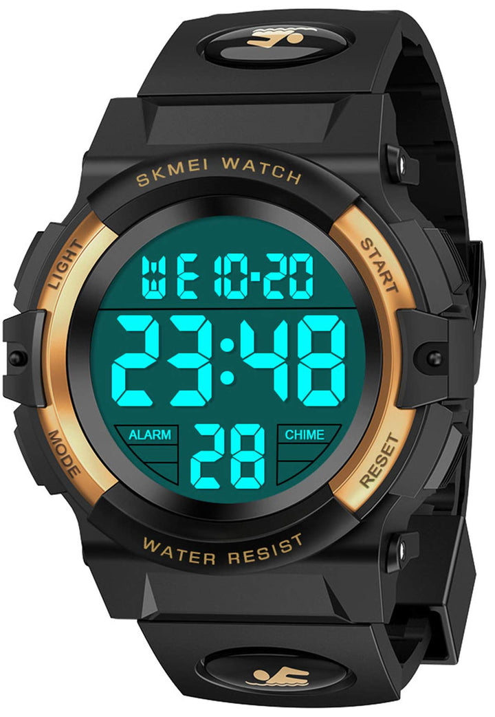 Dislocati Mehrstil LED wasserdichte Digitaluhr Wecker für Kinder - Geschenke & Spielzeug Kinder Gold