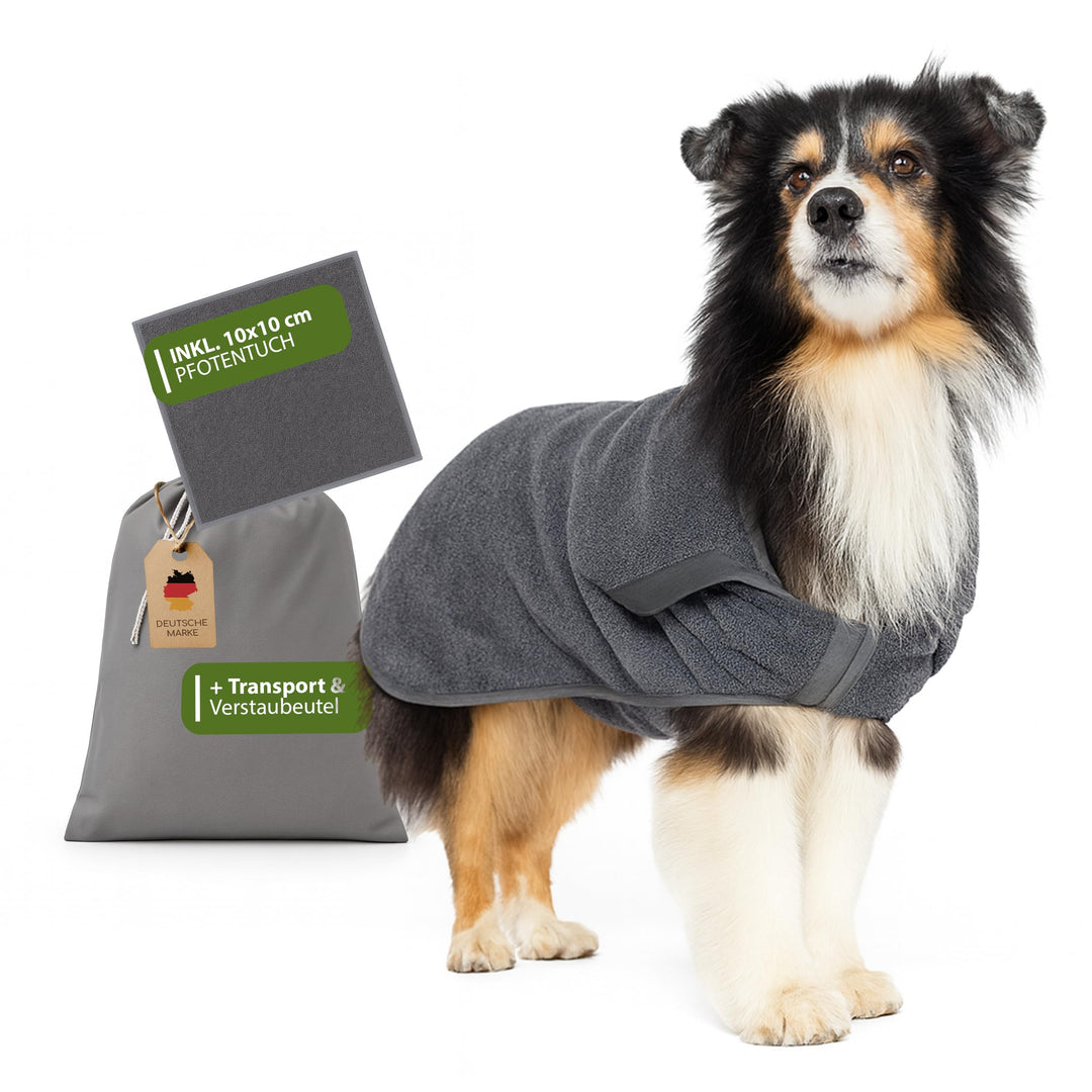 Kamboh® - Premium Hundebademantel inkl. Pfoten-Handtuch 100% Frottee-Baumwolle (Gr. L grosse Hunde 1