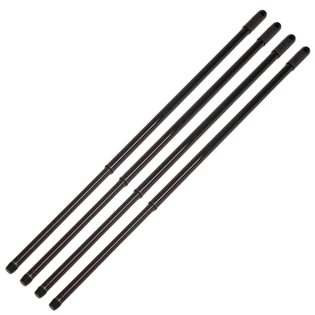 Novaliv 4 Stück Teleskop Besenstiel mit Gewinde 80-130 cm Schwarz Metallstiel für Besen deutsches Ge