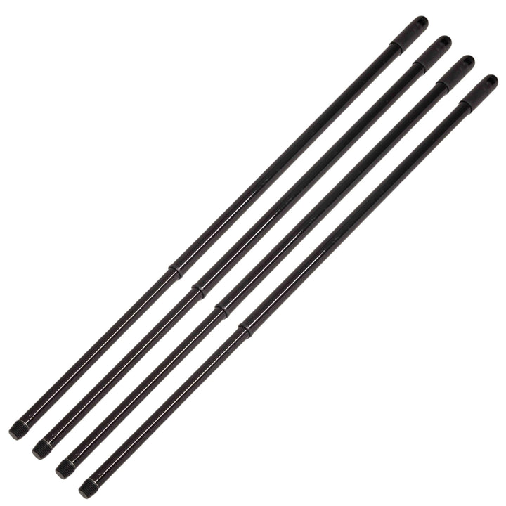 Novaliv 4 Stück Teleskop Besenstiel mit Gewinde 80-130 cm Schwarz Metallstiel für Besen deutsches Ge