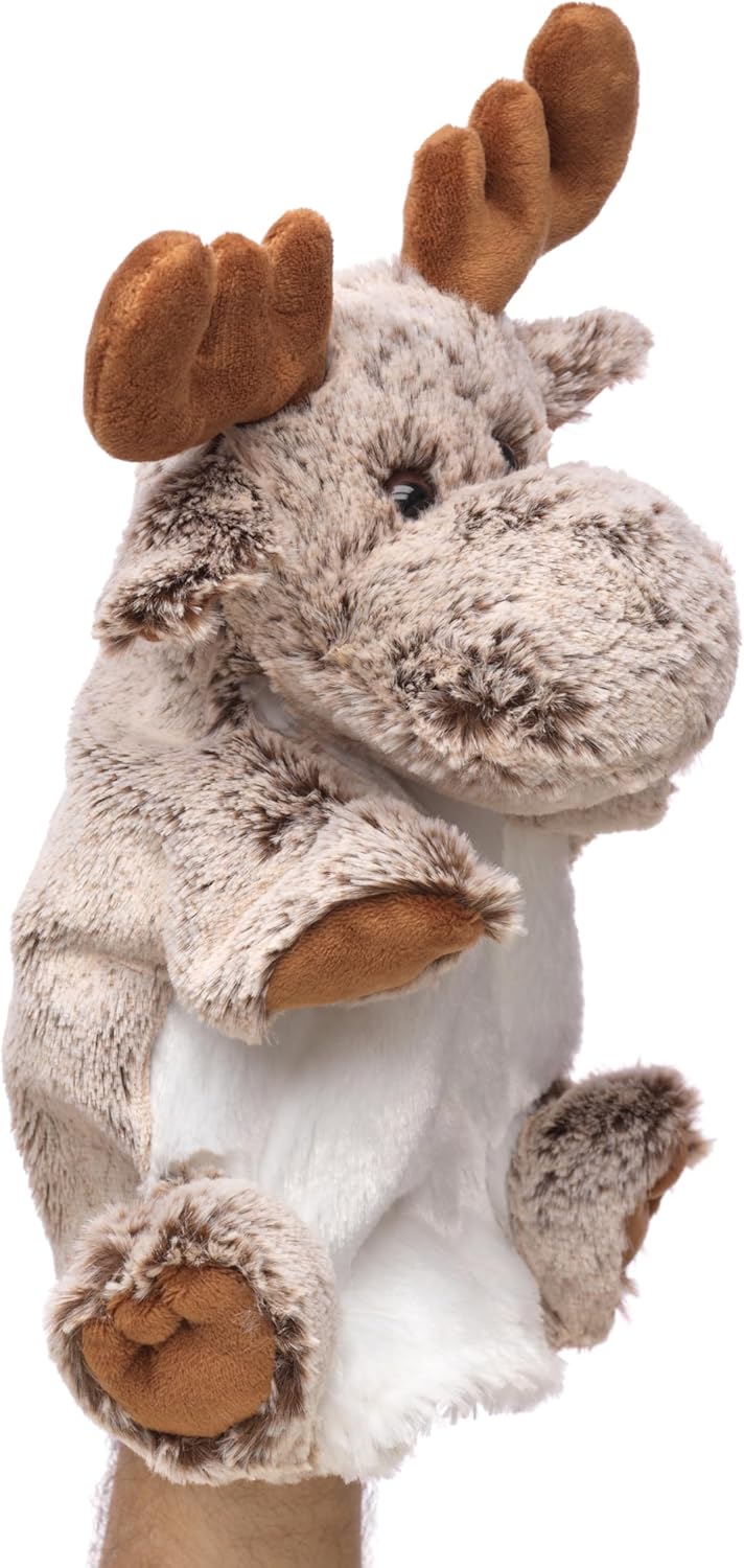 Uni-Toys - Handpuppe Elch (braun-meliert) - 28 cm (Höhe) - Plüschtier, Kuscheltier Elch, 28 Cm, Elch