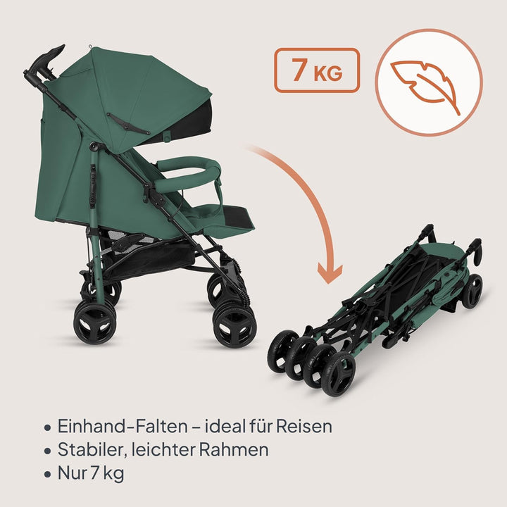 Lionelo Irma Buggy Kinderwagen ab 6 Monate, leicht 7 kg, Liegeposition, faltbar mit Einhand-Faltsyst