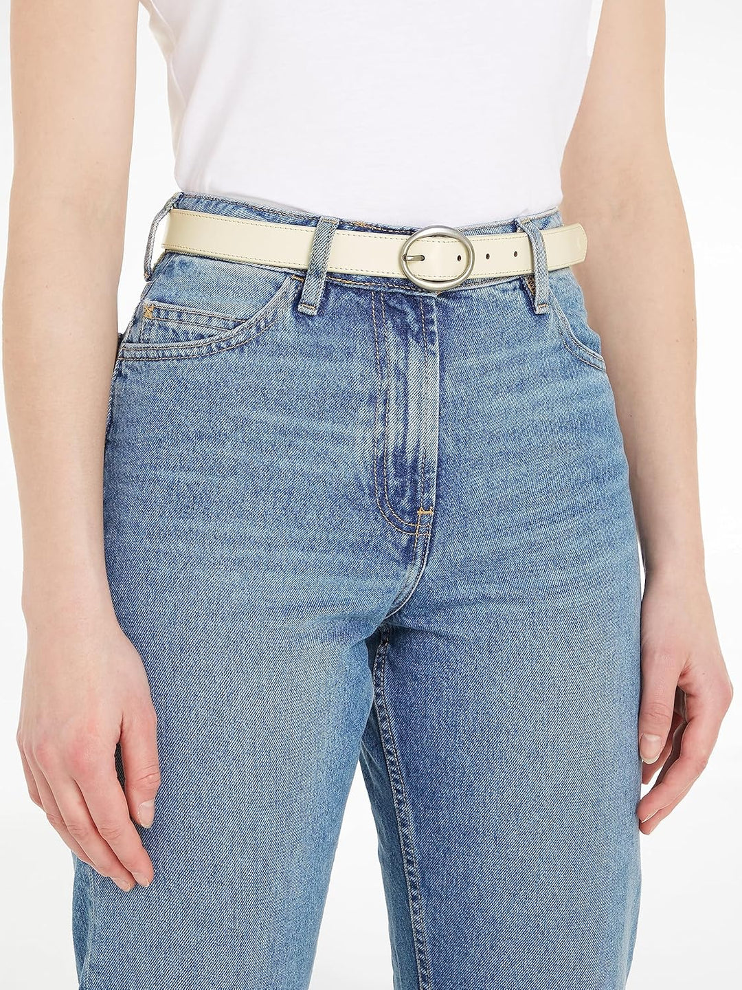 Calvin Klein Damen Gürtel 115 Weiss (Ivory), 115 Wei&#xDF; (Ivory)